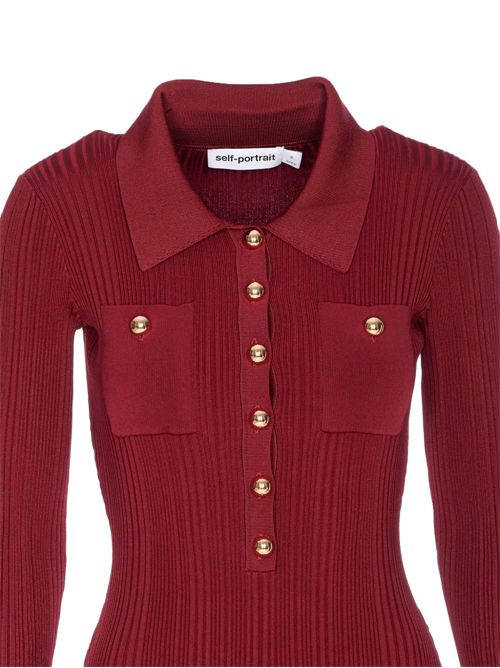 Abito Midi SELF PORTRAIT | AW25008MABURGUNDY
